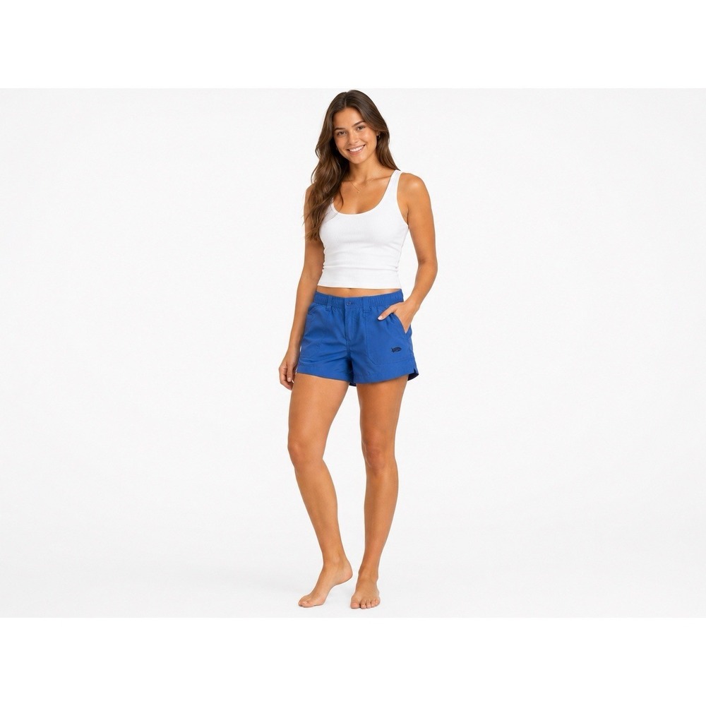 AFTCO Women's Blue Nylon Fishing Boat Shorts Size 6 Gorpcore Coastal Hiking EUC